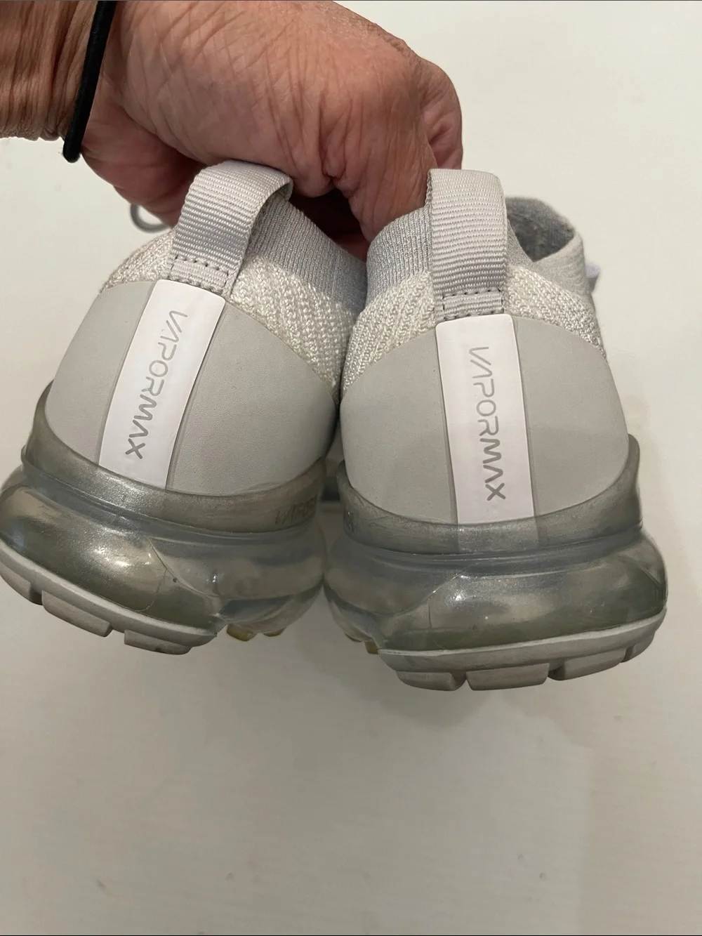 Nike VaporMax Flyknit Low Top - Grey and White